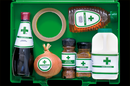 First Aid box with kitchen remedies